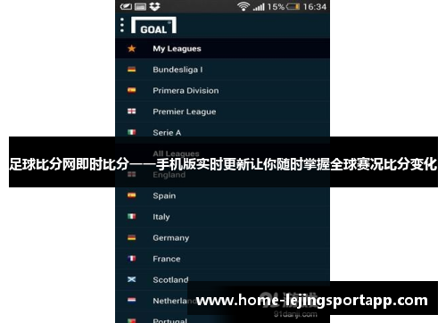 足球比分网即时比分一一手机版实时更新让你随时掌握全球赛况比分变化